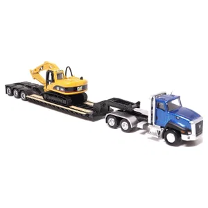 1:87 Cat CT660 Day Cab Tractor w/ Lowboy Trailer and Cat Hydraulic Excavator
