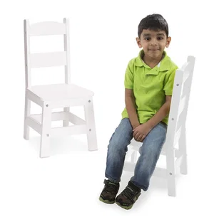 Wooden Chair Pair - White - DWSO