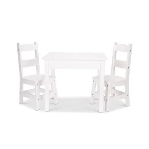 Wooden Table & Chairs - White