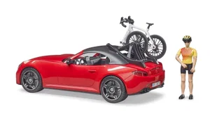 Bruder Roadster with Road Bike and Cyclist