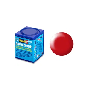 Revell Paint Aqua Colour, Luminous Red, Silk, 18ml, RAL