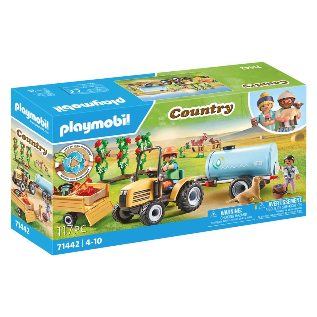 Image of Playmobil Country – Tractor w/ Trailer & Water Tank