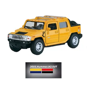 1:43 Yellow 2005 Hummer H2 SUT City Car