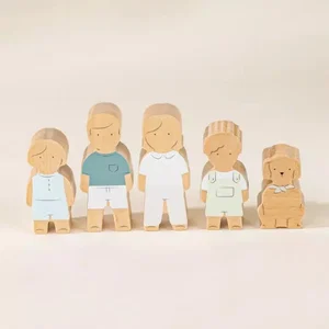 Set of 5 Family Wooden Dollhouse Characters