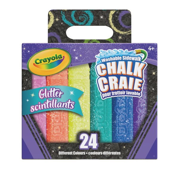 Crayola Sidewalk Chalk Glitter 24 pk