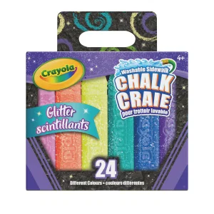 Crayola Sidewalk Chalk Glitter 24 pk
