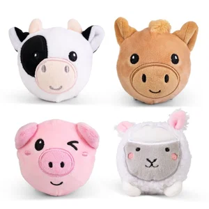 Farm Animal Bouncy Plushies Sensory Toys - Assorted