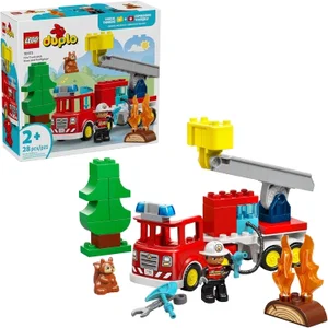 Lego Duplo Town Fire Truck with Hose and Firefighter