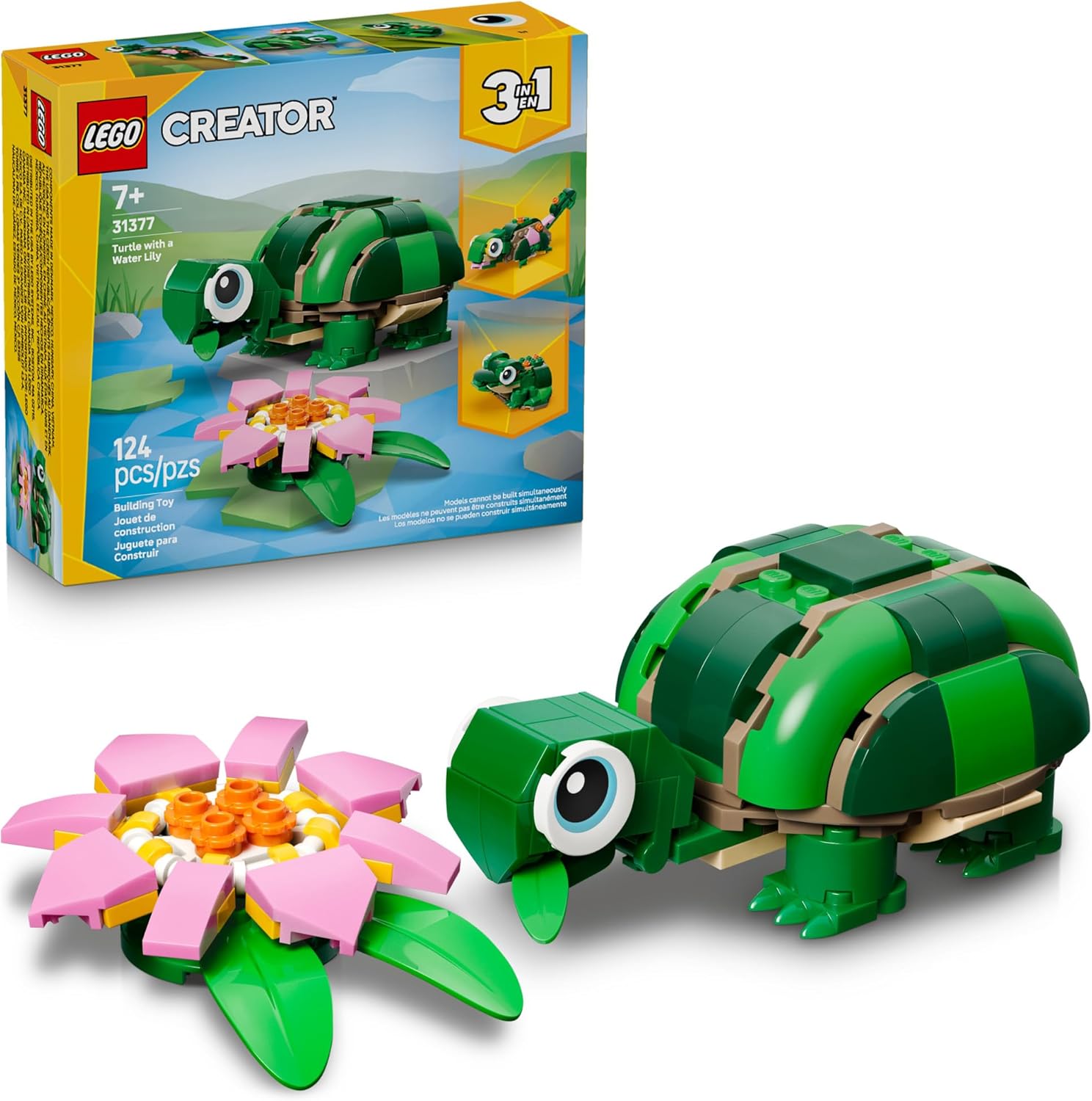 Lego Creator Turtle with a Water Lily Flower