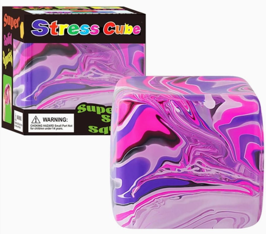 Nice Cube Stress Cube Squishy Toy- Flow Texture- Purple