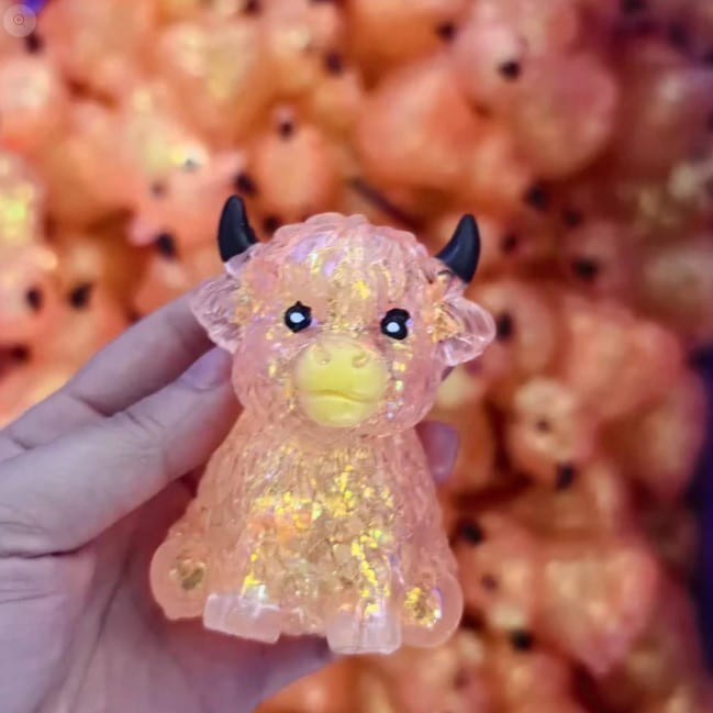 Maltose Cute Highland Cow Yak Squishy Toy- Orange