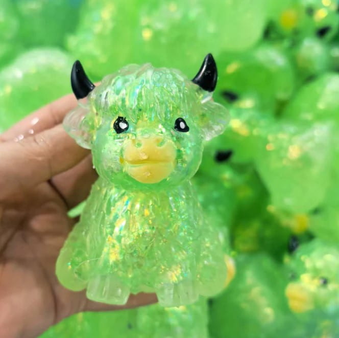 Maltose Cute Highland Cow Yak Squishy Toy- Green