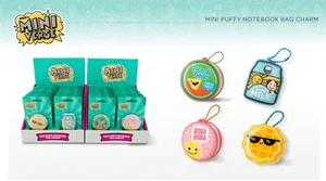 Miniverse Mini Puffy Notebook Bag Charms - 4 Assorted Designs - blister cards