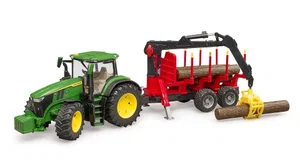 John Deere 7R 350 with Forestry Trailer and 4 Trunks