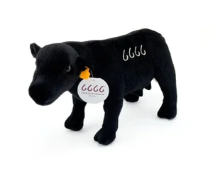 14" Four Sixes Black Angus Plush