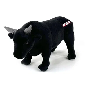 14" PBR Bull Plush - Black