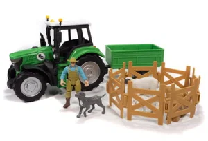 16-Piece Sheep Farmer & Tractor Playset