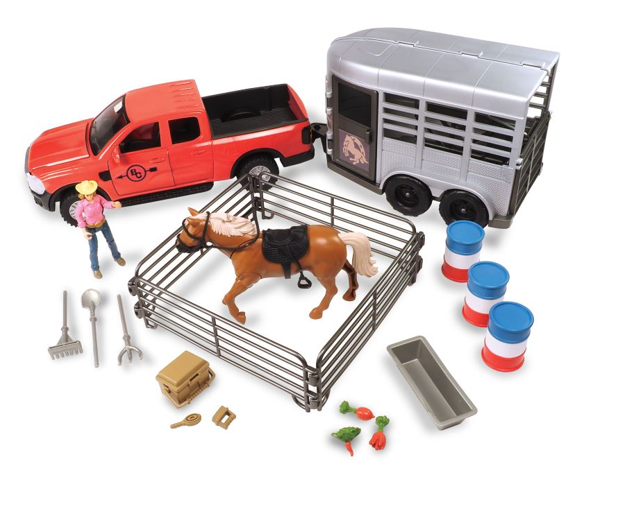 Image of 24-Piece Truck & Horse Trailer Playset