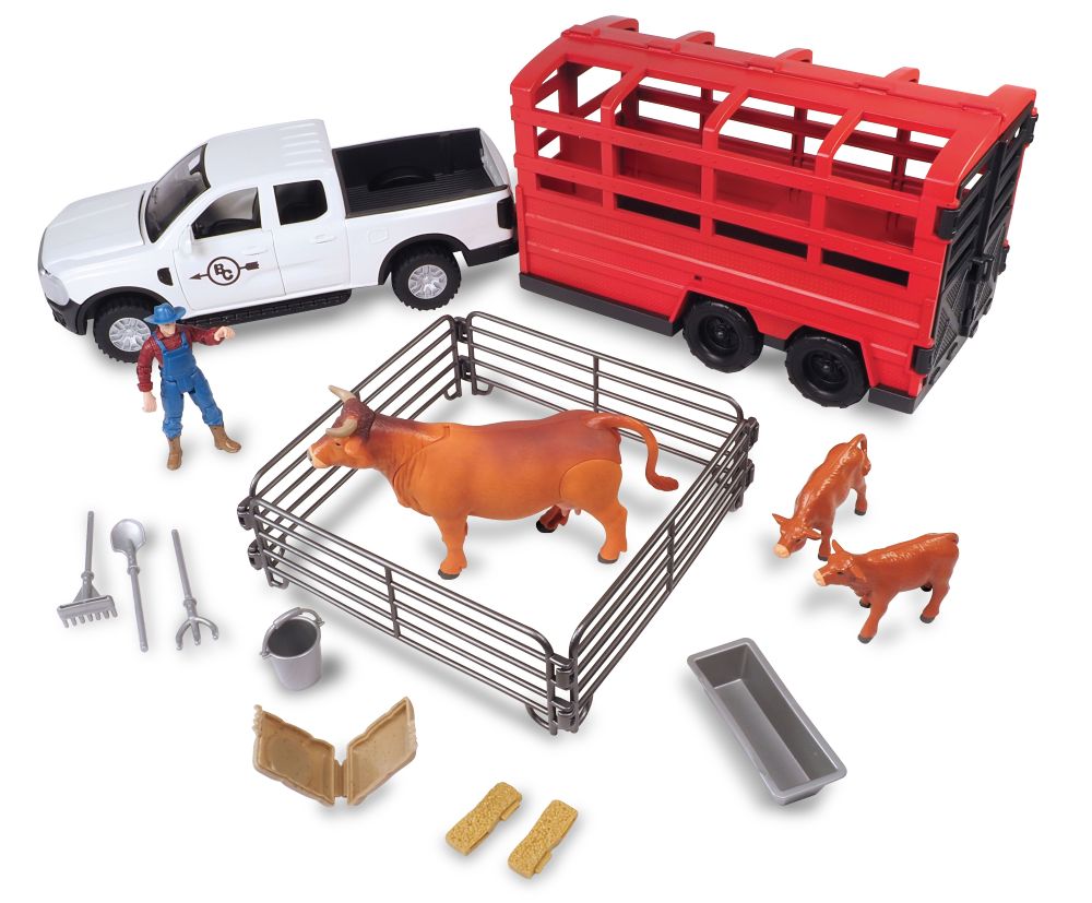18-Piece Truck & Cattle Trailer Playset