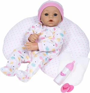 Sunshine Pink - 7 Pc Baby Doll Nurturing Gift Set 13"