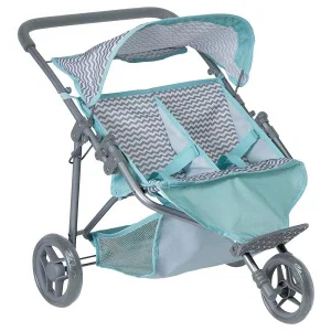 Zig Zag Twin Jogger Stroller (Grey)