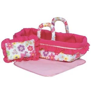 Pink Flower Power Baby Doll Bed