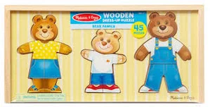 Wooden Bear Family Dress-Up Puzzle - 45 Pieces