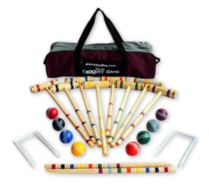 8 Player Pro Croquet Set 24" in Carrying Case