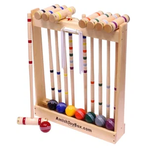 8 Player Pro Croquet Set 32" in Wooden Stand