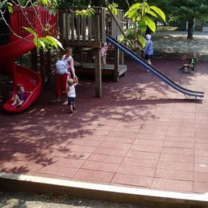 Safety Surface Rubber Tiles Red 2'x 2'