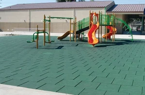 Safety Surface Rubber Tiles Green 2' x 2'
